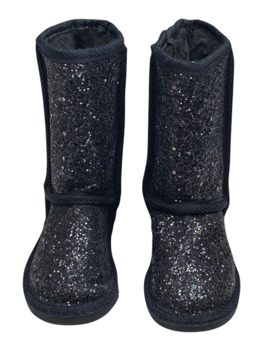 new Fab Kids ❁ JustFab FabKids Glitter Fuzzy Ugg Boot Boots ❁ Black ❁ 7 Toddler - Picture 9 of 16
